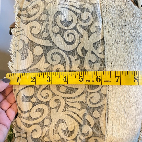 Myra Handbag Canvas, Cotton Patterned With Hide Fabric - Picture 14 of 16